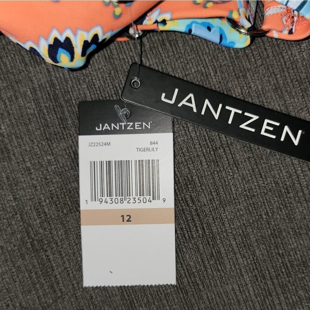 Jantzen's Womens orange Persephone Floral Surplice One Piece Swimsuit Si… - Picture 6 of 12